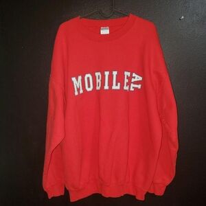 Gildan Red Crewneck Sweater Vibrant Cotton Blend